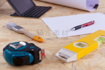 平视角,测量工具,合同,职业,木工,室内,组物体,木材,纸,木制