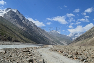 逆境,前进的道路,毕底,喜马偕尔邦,水,天空,水平画幅,山,雪,无人