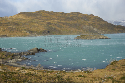 诺登基厄德湖,麦哲伦－智利南极区,百内犄角双峰,潘帕斯大草原,巴塔哥尼亚,水,风,水平画幅,山,无人