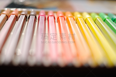 毛毡制品,办公室,办公用品,褐色,手工艺设备,成一排,水平画幅,绿色,橙色,无人