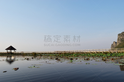 木制,亭台楼阁,桥,山,石灰石,威尼斯礁湖,国内著名景点,热带气候,环境,泰国