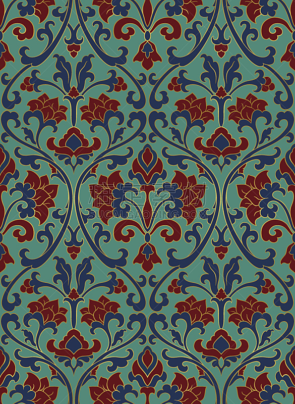 花纹,多色的,挂毯,巴洛克风格,地毯纹样,阿拉伯风格,中世纪时代,四方连续纹样,多色背景,刺绣