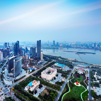 航拍视角,都市风光,江西省,天空,无人,路,黄昏,建筑外部,户外,城市