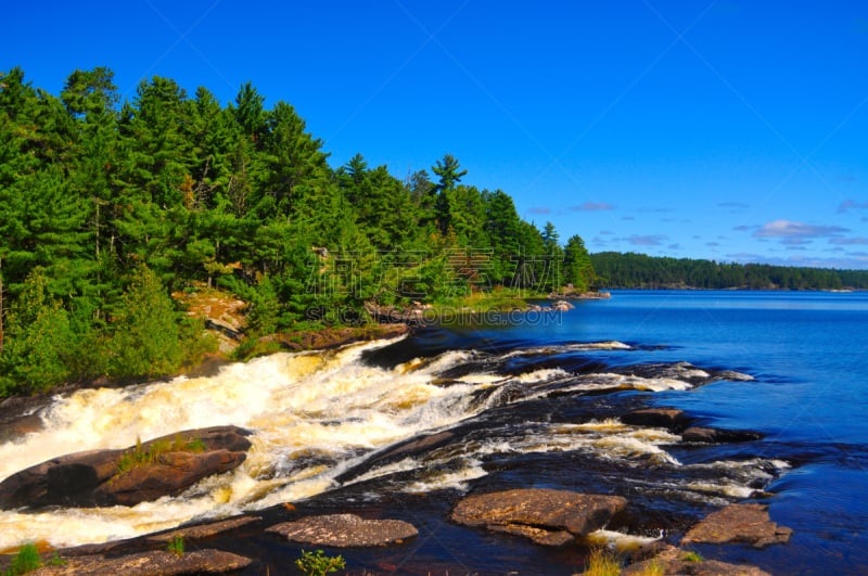 boundary waters canoe area,独木舟,明尼苏达,水,美国,水平画幅,瀑布,无人,户外,湖