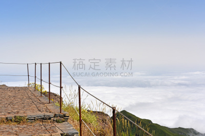山,峰鲁伊峰,马德拉群岛,天空,台阶,风,水平画幅,云,大西洋群岛,在边上