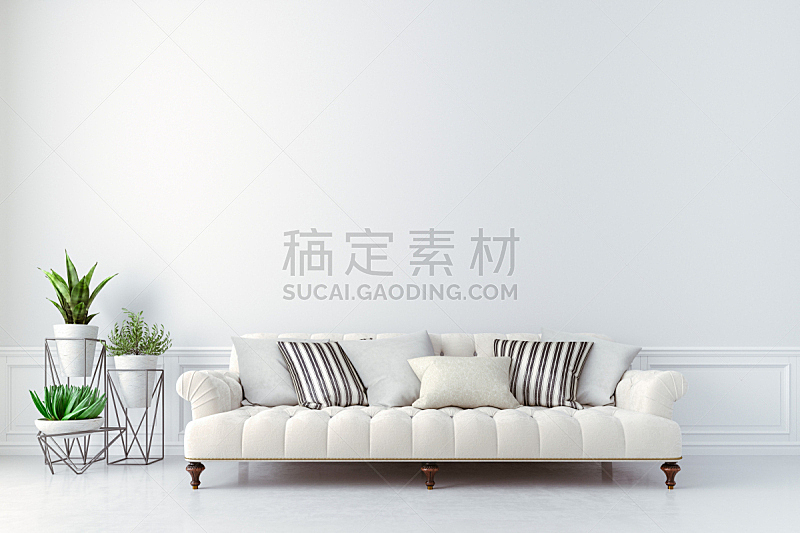 沙发,三维图形,室内,植物,自然美,住宅内部,空的,纺织品,华贵,舒服