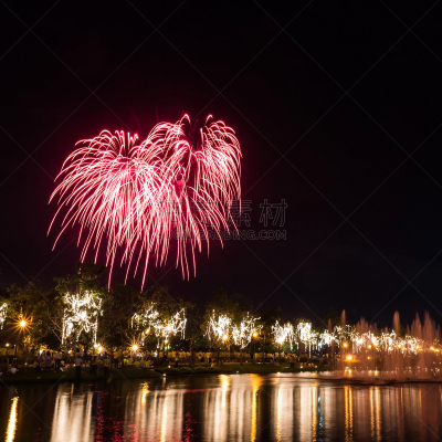 巨大的,公园,在上面,焰火,天空,快乐,夜晚,大约12世纪,周年纪念