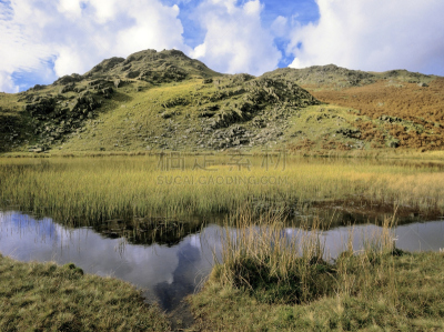 英格兰湖区,代顿峡谷,欧洲蕨,坎布里亚,水,水平画幅,山,英格兰,旅行者,户外