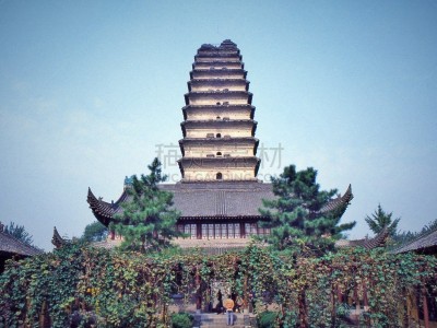 西安,宝塔,丘陵鹅,风景,小的,古代文明,旅游目的地,水平画幅,无人,纪念碑