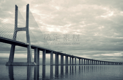里斯本,桥,瓦斯科·达·伽马大桥,沟渠,高架桥,水平画幅,无人,运河,巨大的,陆用车