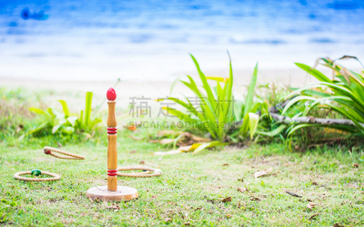 套圈,海滩,游戏,水平画幅,沙子,进行中,夏天,户外,泰国,友谊
