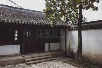 江苏省,园林,同里,传统,中式庭院,著名景点,东亚,瓦,屋顶,植物