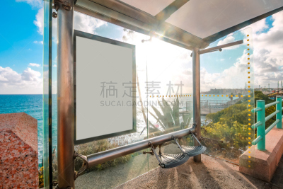 空白的,户外,公共汽车站,轻蔑的,正下方视角,留白,边框,水平画幅