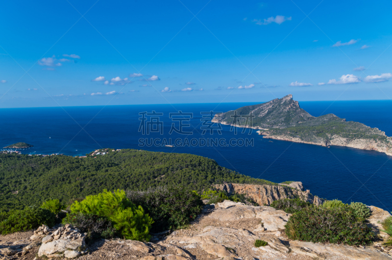 sierra de tramuntana,西班牙,山脉,马略卡,自然美,狩猎动物,水,天空,水平画幅,无人