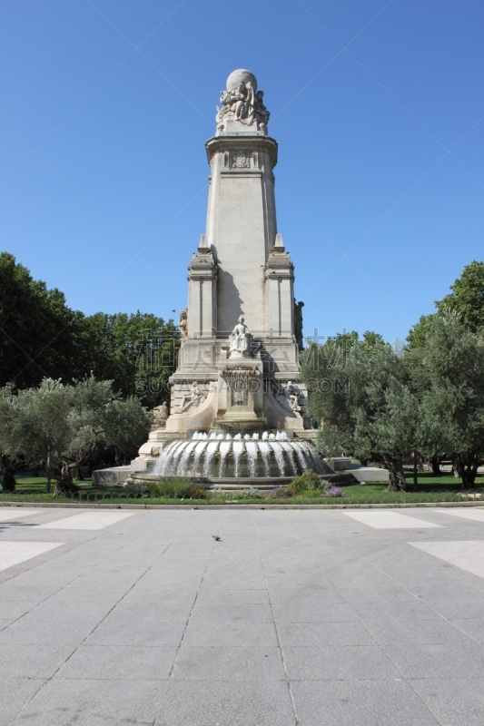 马德里,纪念碑,西班牙广场,cervantes,青铜,cervantes monument,edificio de espana,著名景点,喷泉,户外