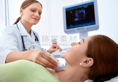 甲状腺,平板扫描仪,喉咙,水平画幅,肿瘤学,白人,特写,机器,医疗诊断工具,彩色图片