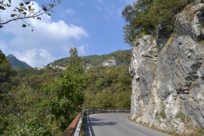 夏天,白昼,日光,路,山,全景,岩石,沥青,环境,云