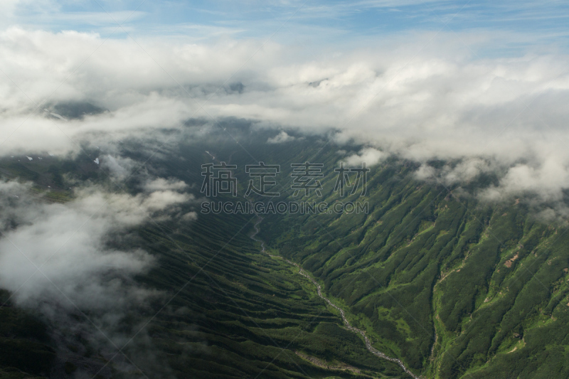 山,河流,堪察加半岛,自然公园,南,冰河,在之间,风,水平画幅,无人