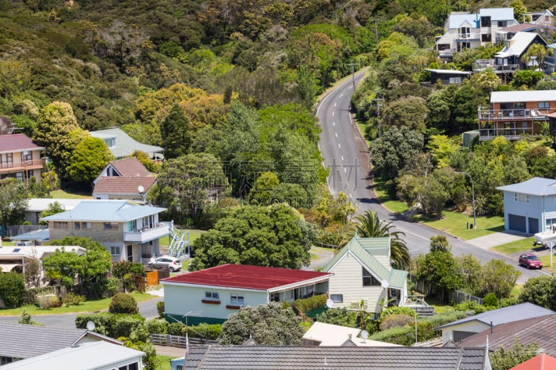 新西兰,bay of islands,russell,地形,派希亚镇,自然,水平画幅,山,无人,蓝色