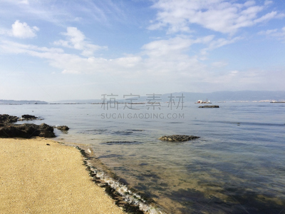 河口,海洋,宁静,比拉诺瓦德绍,加利西亚,沙洲,水,天空,水平画幅,沙子