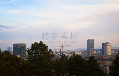 林兹,终点大厦,总部大楼,天空,高视角,古典式,夏天,顶部,居住区,都市风景