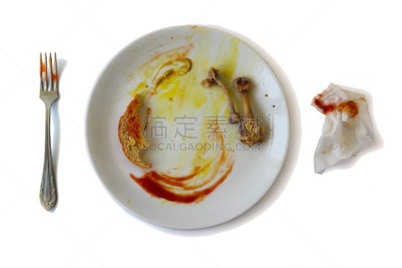 盘子,膳食,咬过,餐具,水平画幅,多余,无人,组物体,特写,凌乱