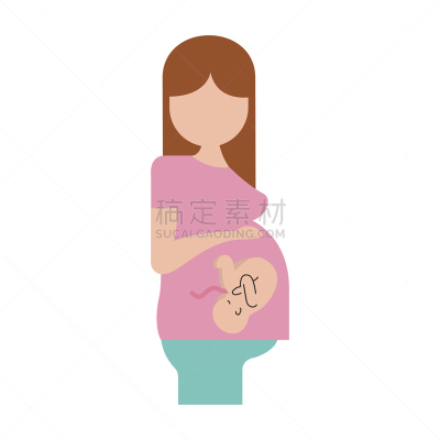胎儿,女人,妊娠期糖尿病,怀孕的,绘画插图,符号,巨大的,生物学,卡通,仅成年人