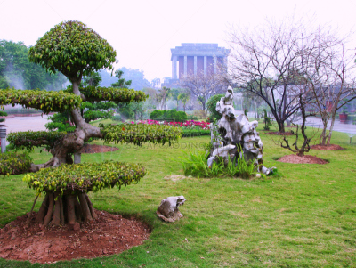 陵墓,园林,胡志明市,胡志明纪念堂,河内,树园,盆景,纪念碑,公园,水平画幅