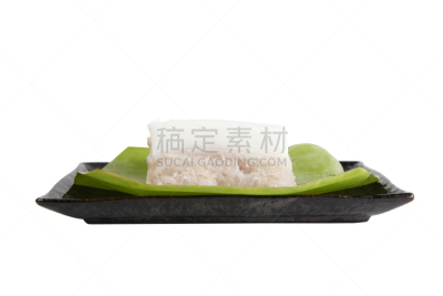 泰国,香蕉叶,甜点心,盘子,黑色,椰子,绿色,椰子奶油蛋糕,剪贴路径,奶泡