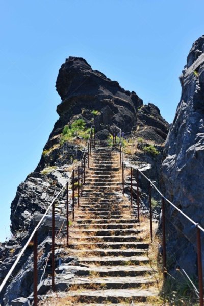 马德拉,山,视角,比科公司,古梅阿达,大西洋群岛,垂直画幅,天空,美,夏天
