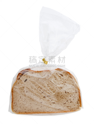 塑胶,清新,透明,白色,分离着色,切片吐司,保鲜袋,可密封的,白面包,塑料袋