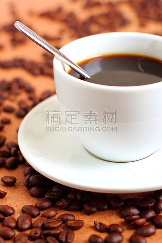 咖啡杯,豆,白色,餐具,垂直画幅,烤咖啡豆,褐色,早餐,咖啡馆,无人