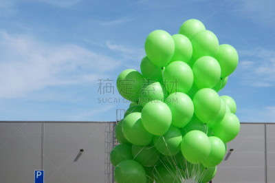 气球,六月,绿色,城市,概念,节日,白昼,晴朗,超级市场,飞