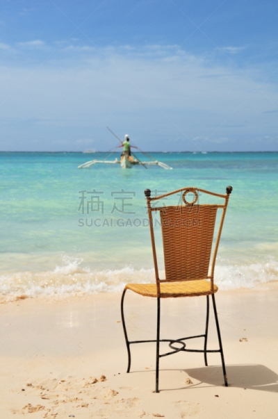 椅子,海滩,桨叉架船,王座,垂直画幅,水,风,泰国人,沙子,无人