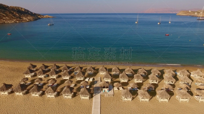 Ios,基克拉迪群岛,夏天,无人机,航拍视角,希腊,海滩,早晨,摄影