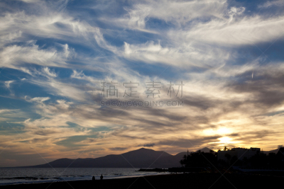 云,宏伟,卡门港,兰萨罗特岛,自然,水,天空,宁静,水平画幅,大西洋群岛