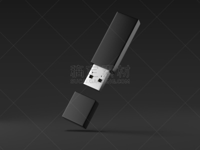 usb线,棍,三维图形,黑色,太空,空白的,灰色,水平画幅,小的,无人