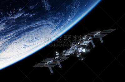 轨道运行,国际空间站,地球,未来,商业金融和工业,星系,水平画幅,云,星星,宇航员