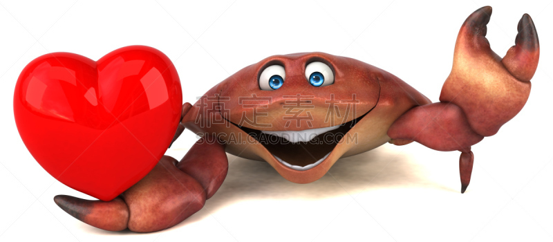 Fun crab - 3D Illustration