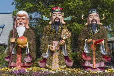 神,chinese temple dog,忍耐力,三个人,运气,雕像,艺术,水平画幅,古老的,东亚