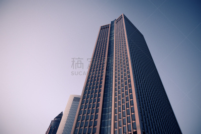 现代,建筑,法兰克福,德国,大厦185,商品交易会大厦,未来,外立面,水平画幅,正下方视角