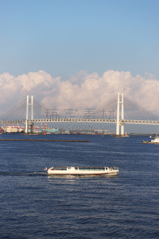 风景,横滨,海港,垂直画幅,云,秋天,无人,日本,横滨海湾大桥,国际著名景点