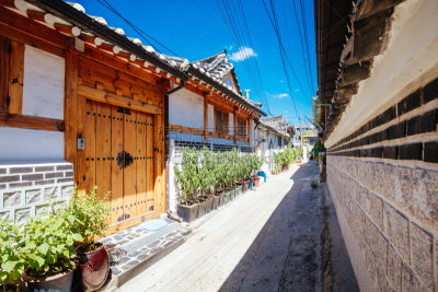 韩国,北村韩屋村,传统,巷,著名景点,屋顶,朝鲜半岛,背景,户外,旅行者