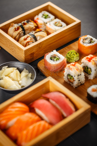 特写,寿司,多样,垂直画幅,饮食,罗马尼亚,米,无人,开胃品,传统