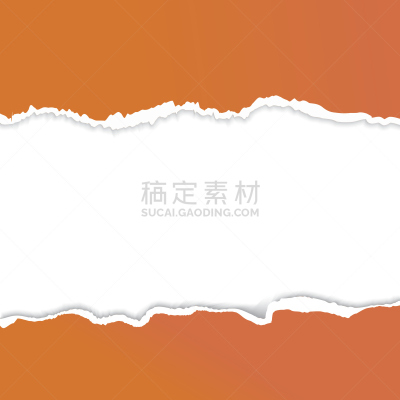 撕破的,绘画插图,矢量,纸,极简构图,白色背景,橙色,信笺针,扯开,分界线