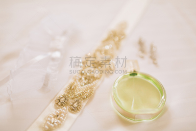 吊袜带,新娘,婚礼,水晶,襟花,订婚戒指,早晨,珠宝,花束,青年人