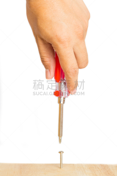 螺丝刀,手牵手,垂直画幅,手,手工具,白色背景,人,拿着,背景分离
