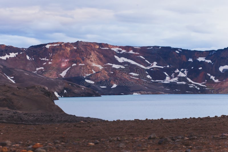 巨大的,湖,冰岛国,火山口,火山,两个物体,风景,格里姆火山,巴达本加火山,赫克拉火山