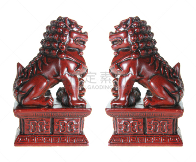 小雕像,福字,狗,白色背景,背景分离,美术工艺,一个物体,图像,风水,无人