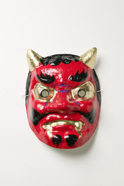 魔鬼,红松,节分,垂直画幅,无人,正餐宴会,白色背景,冬天,事件,季节